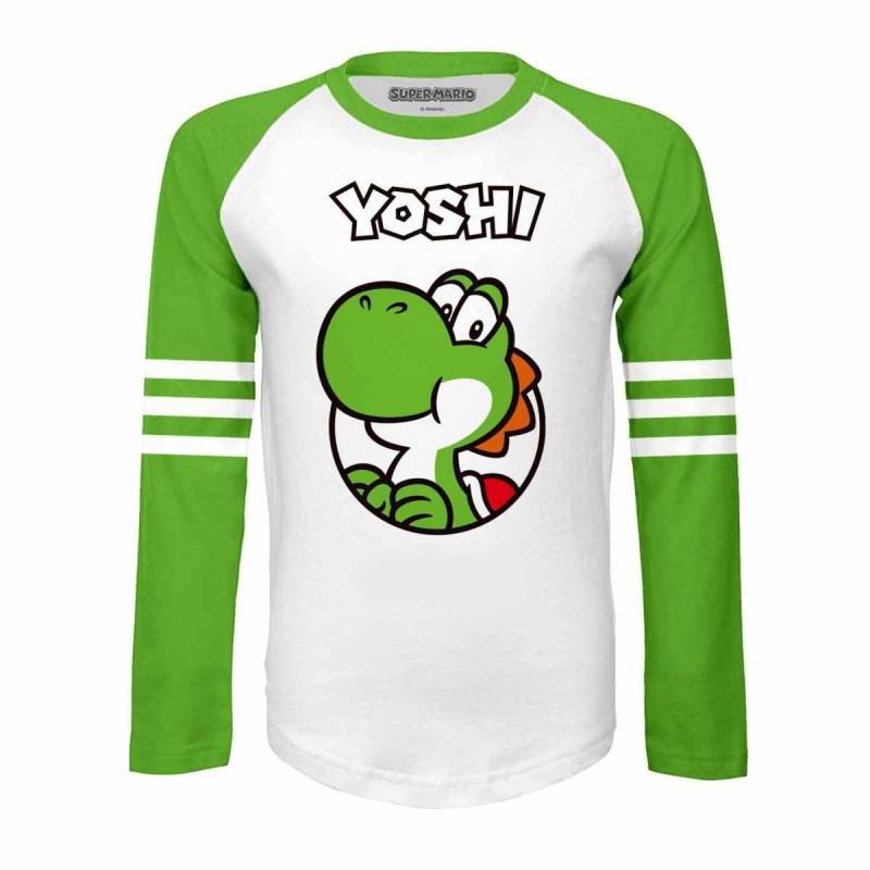 Yoshi Since 1990 Tshirt Langärmlig Jungen Weiss 152-158 von Super Mario