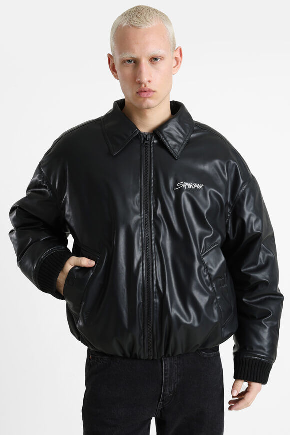 Supercrew Bomber Kunstlederjacke | Schwarz | Herren  | M von Supercrew