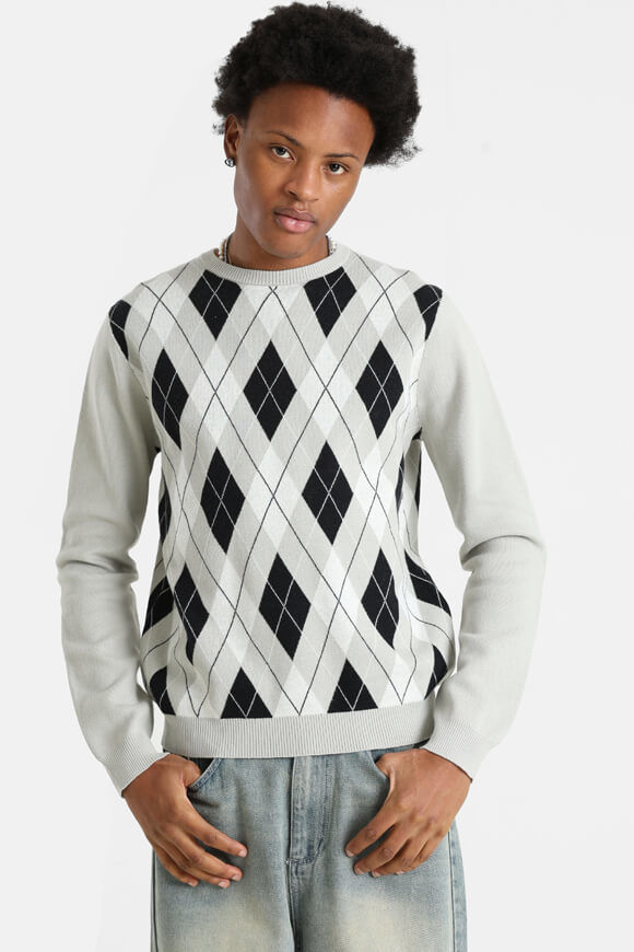 Supercrew Feinstrickpullover | Grau + Schwarz | Herren  | L von Supercrew