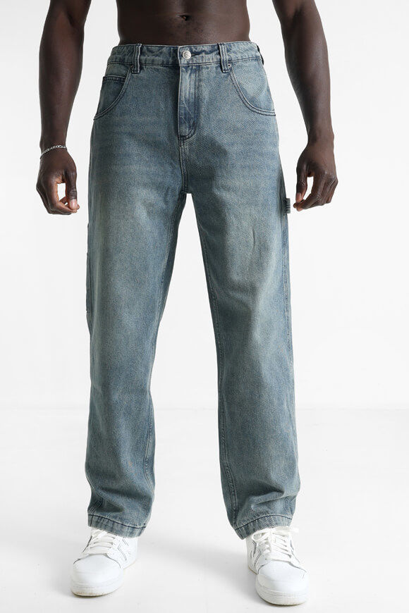 Supercrew Relaxed Straight Fit Jeans | Medium Blau | Herren  | 28 von Supercrew