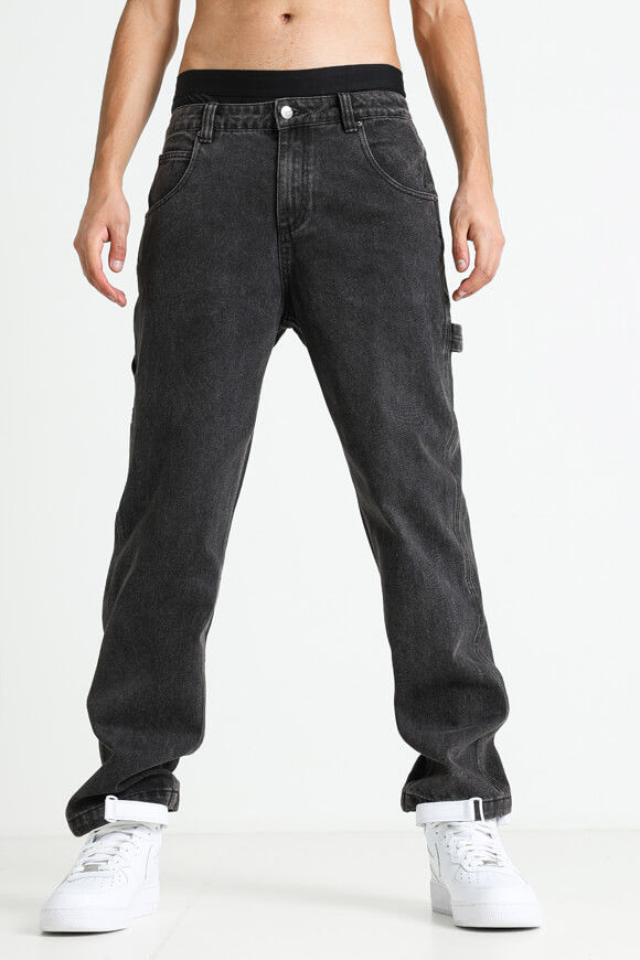 Supercrew Relaxed Straight Fit Jeans | Schwarz Denim | Herren  | 31 von Supercrew