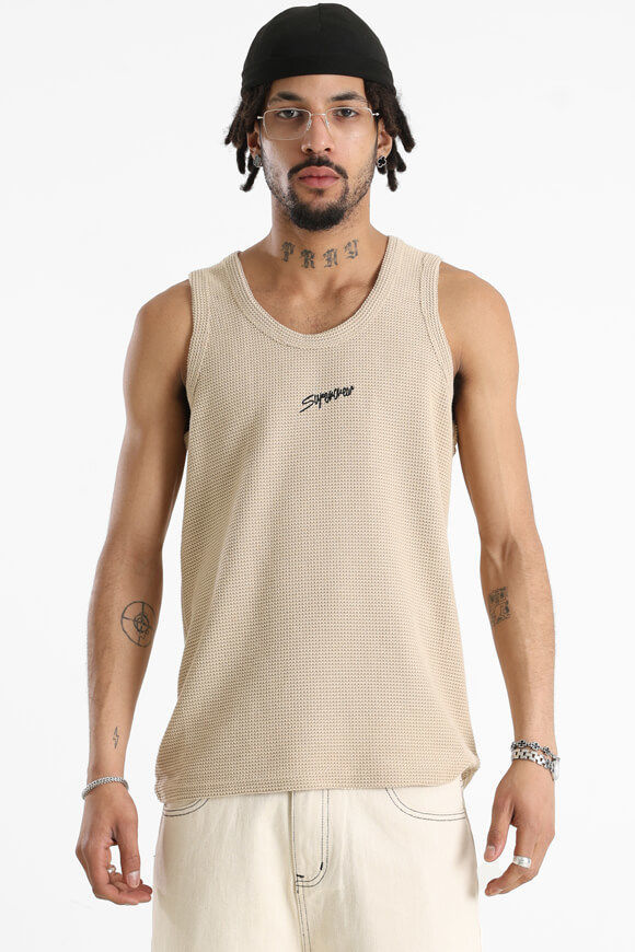 Supercrew Strukturiertes Tank Top | Beige | Herren  | L von Supercrew