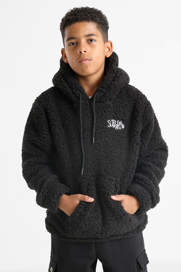 Supercrew Teddy Kapuzensweater | Schwarz | Jungen  | 10 von Supercrew