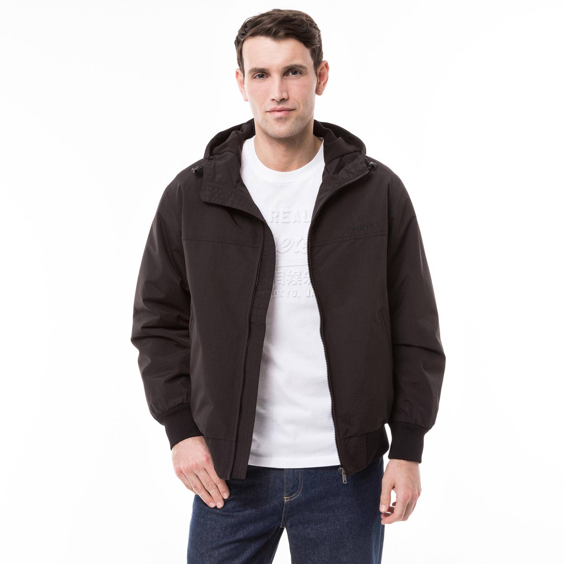 Bomberjacke Mit Knöpfen Herren Black L von Superdry