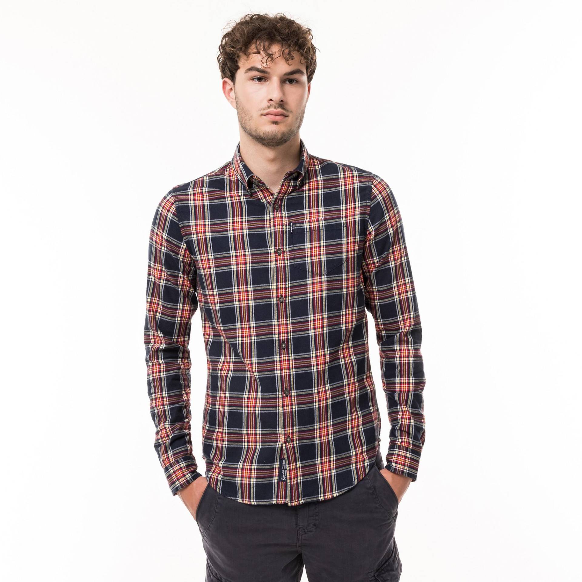 Hemd, Langarm Herren Marine L von Superdry