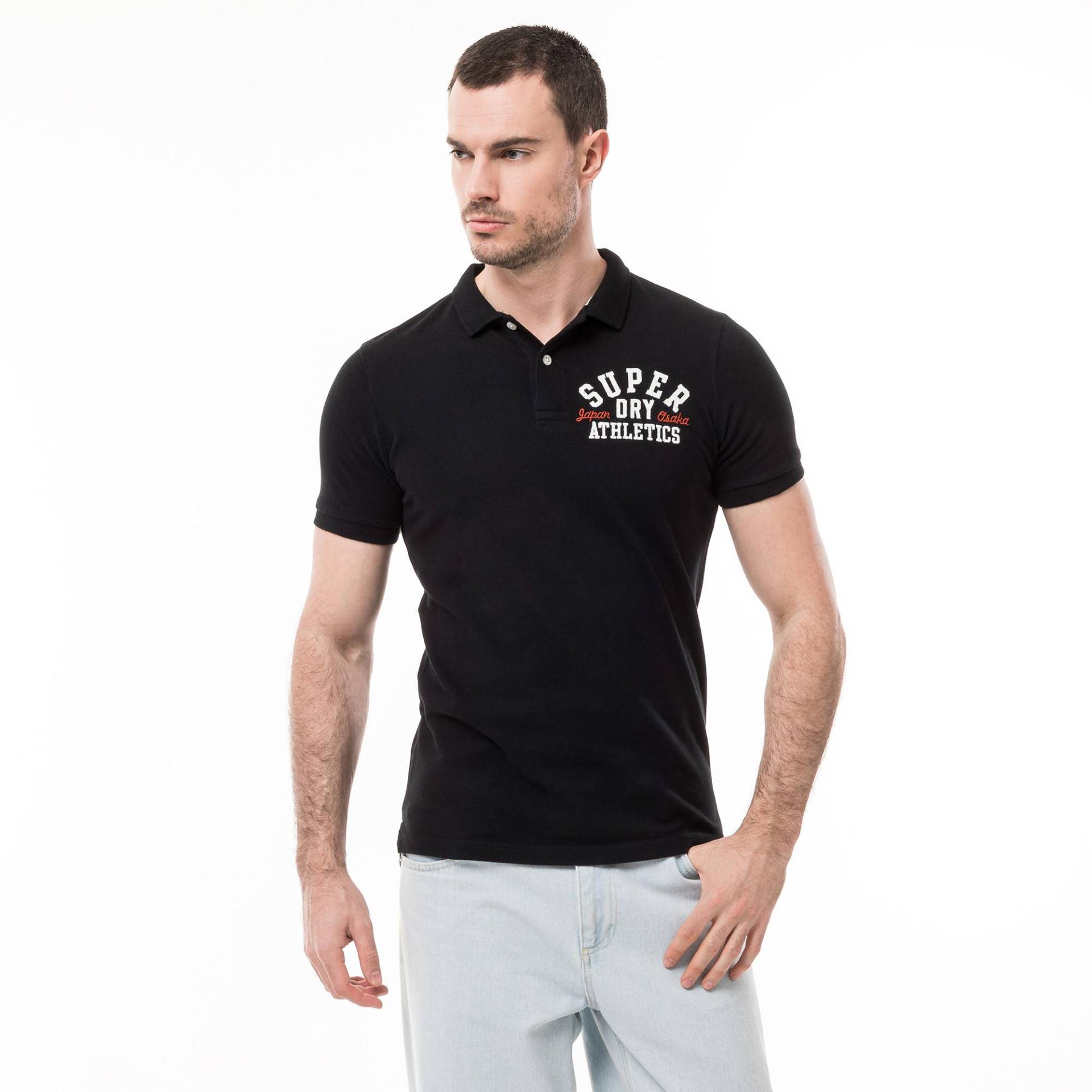 Poloshirt, Kurzarm Herren Black L von Superdry