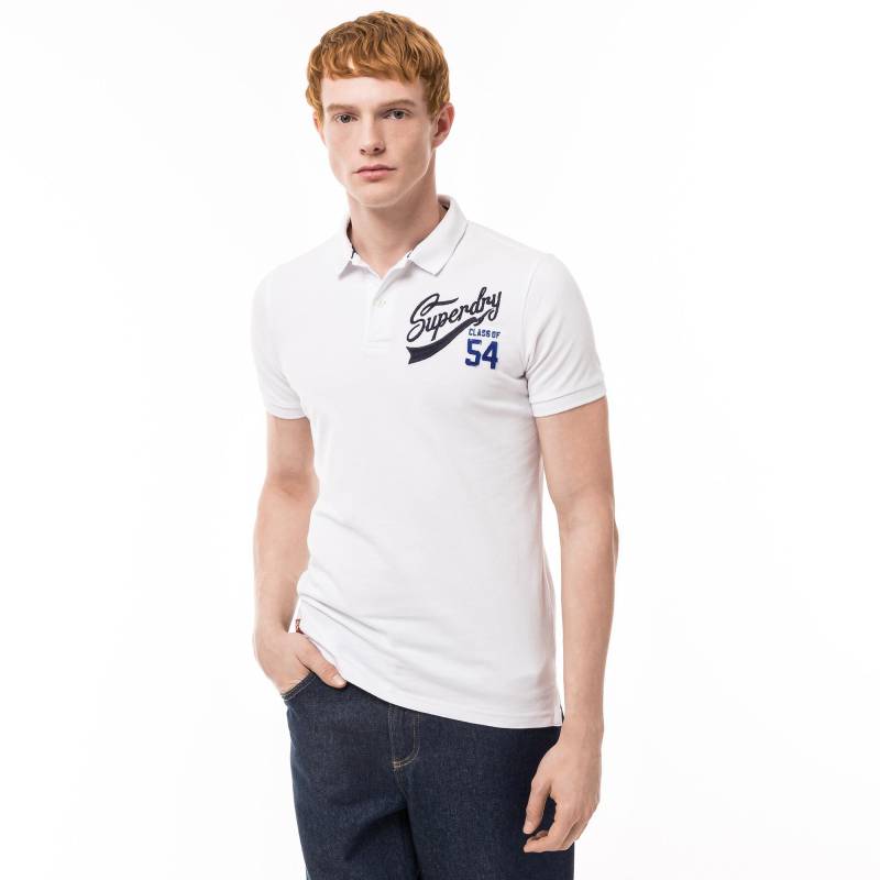 Poloshirt, Kurzarm Herren Weiss  S von Superdry