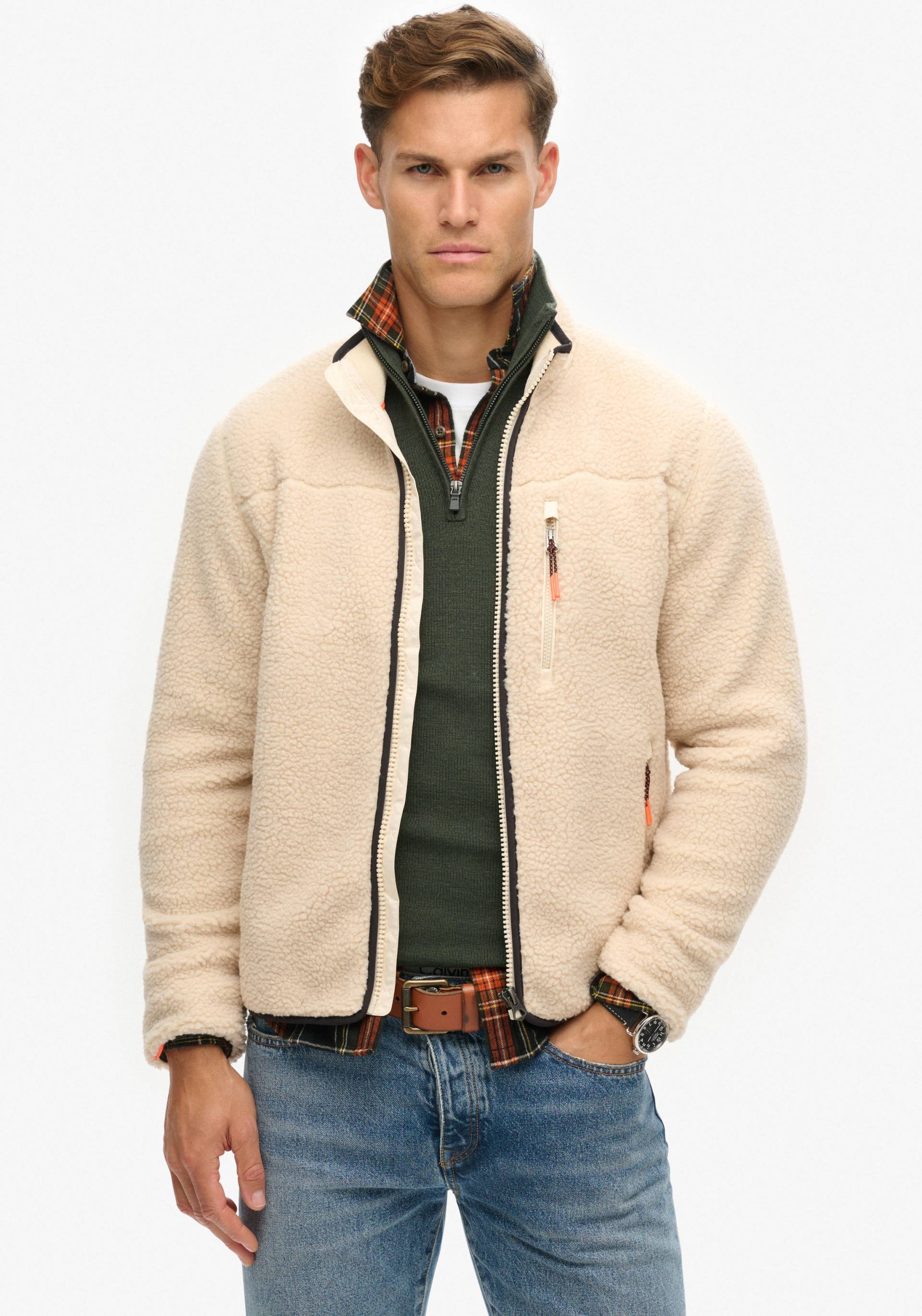 Superdry Fleecejacke »OUTDOOR FULL ZIP FLEECE«, ohne Kapuze von Superdry