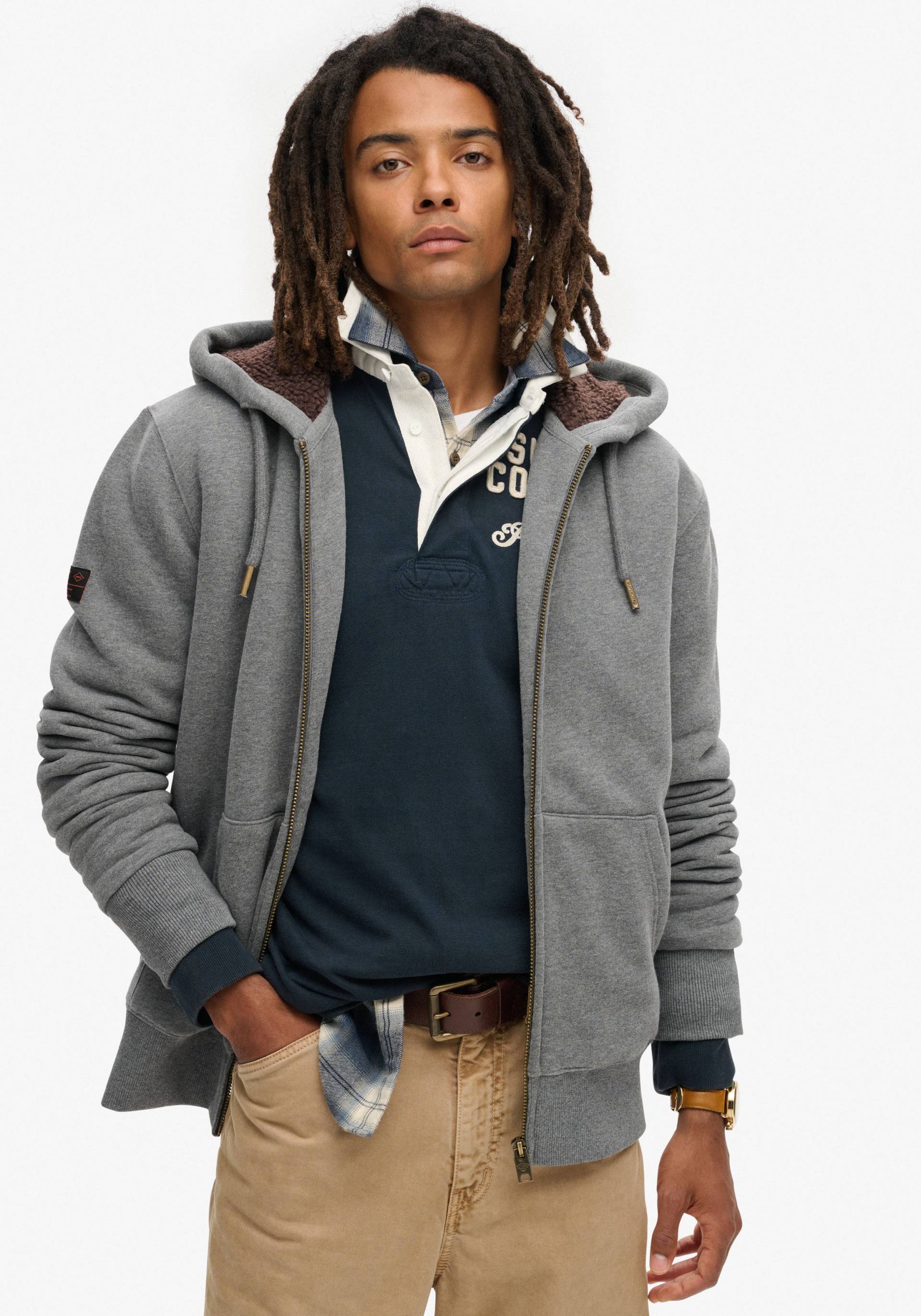 Superdry Kapuzensweatjacke »Borg Lined Ziphood« Superdry Kapuzensweatjacke »Borg Lined Ziphood« von Superdry