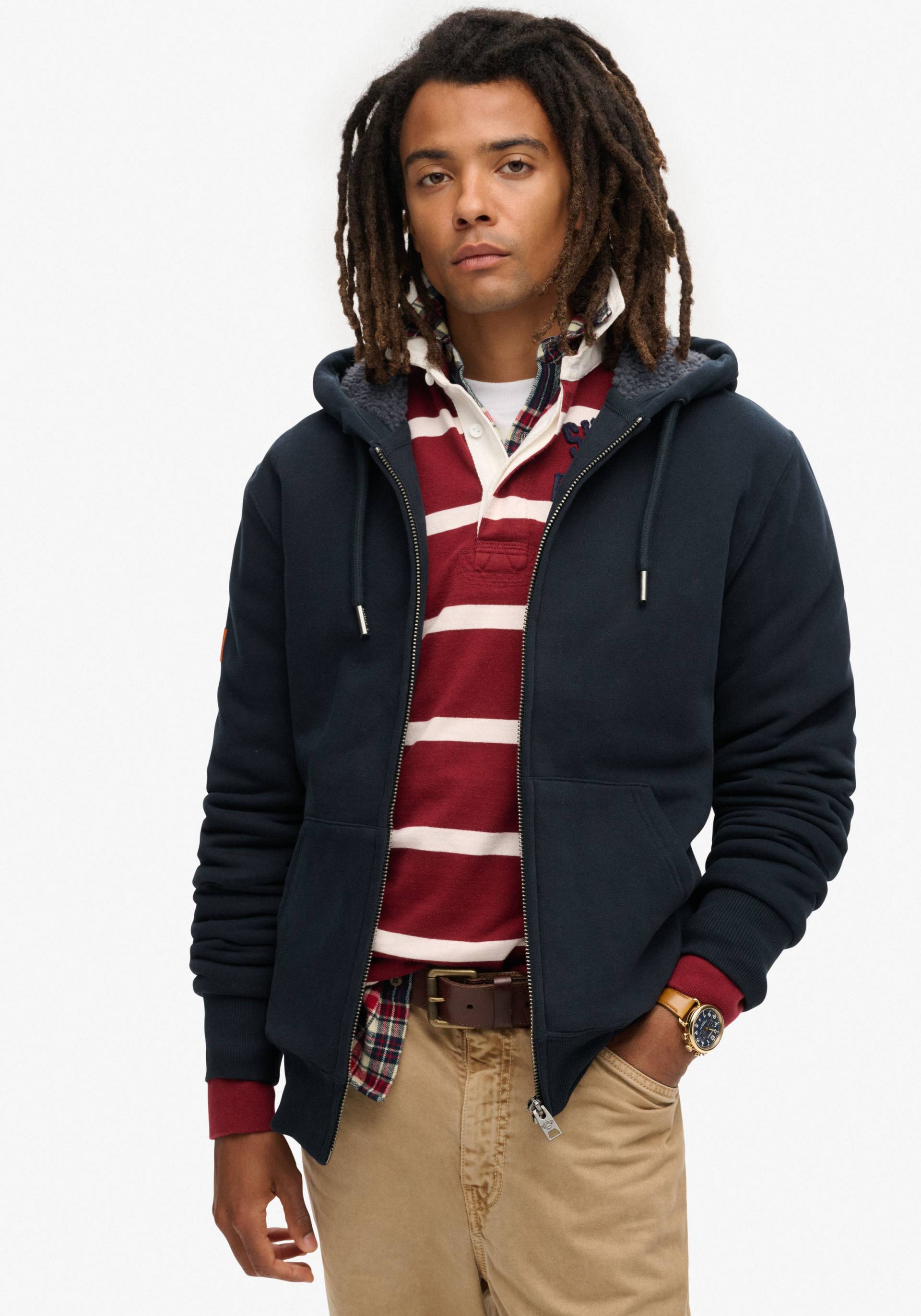 Superdry Kapuzensweatjacke »Borg Lined Ziphood« Superdry Kapuzensweatjacke »Borg Lined Ziphood« von Superdry