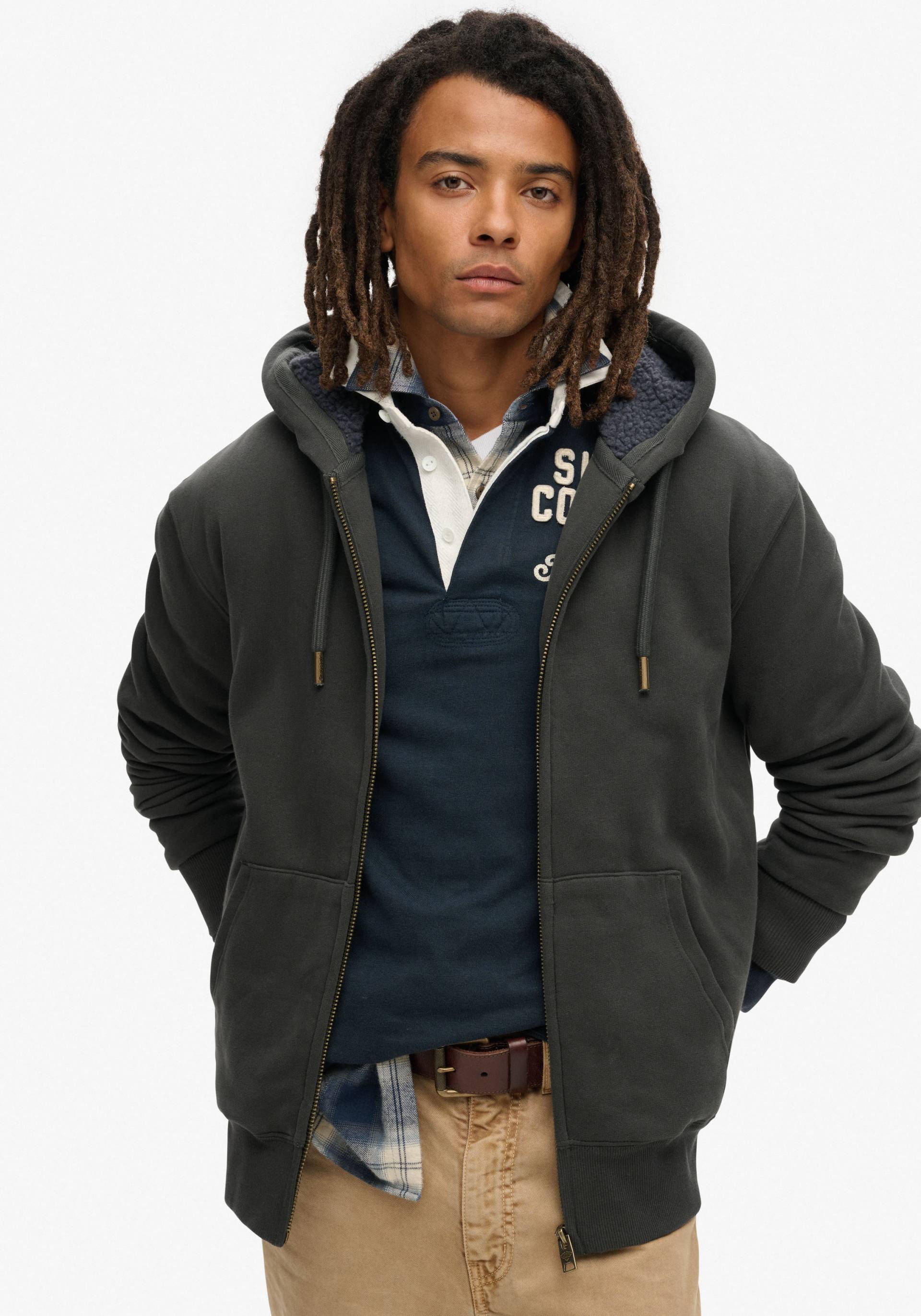 Superdry Kapuzensweatjacke »Borg Lined Ziphood« Superdry Kapuzensweatjacke »Borg Lined Ziphood« von Superdry