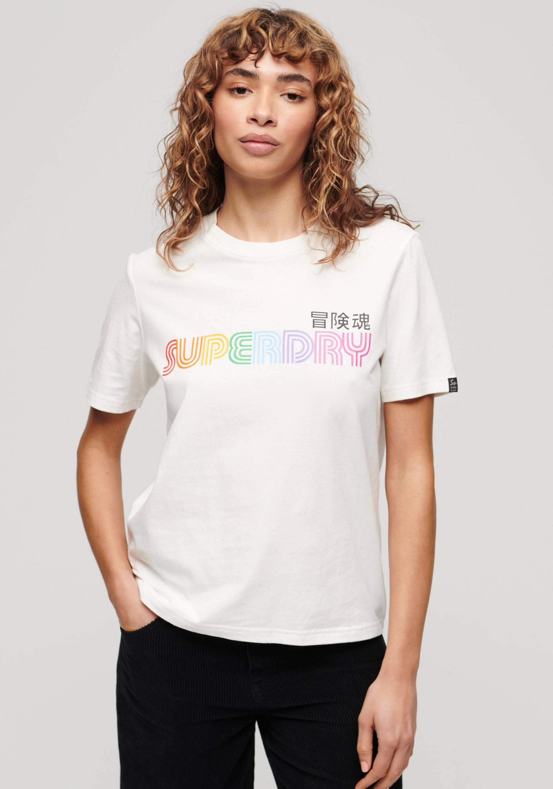 Superdry Kurzarmshirt »RAINBOW LOGO RELAXED T SHIRT« von Superdry