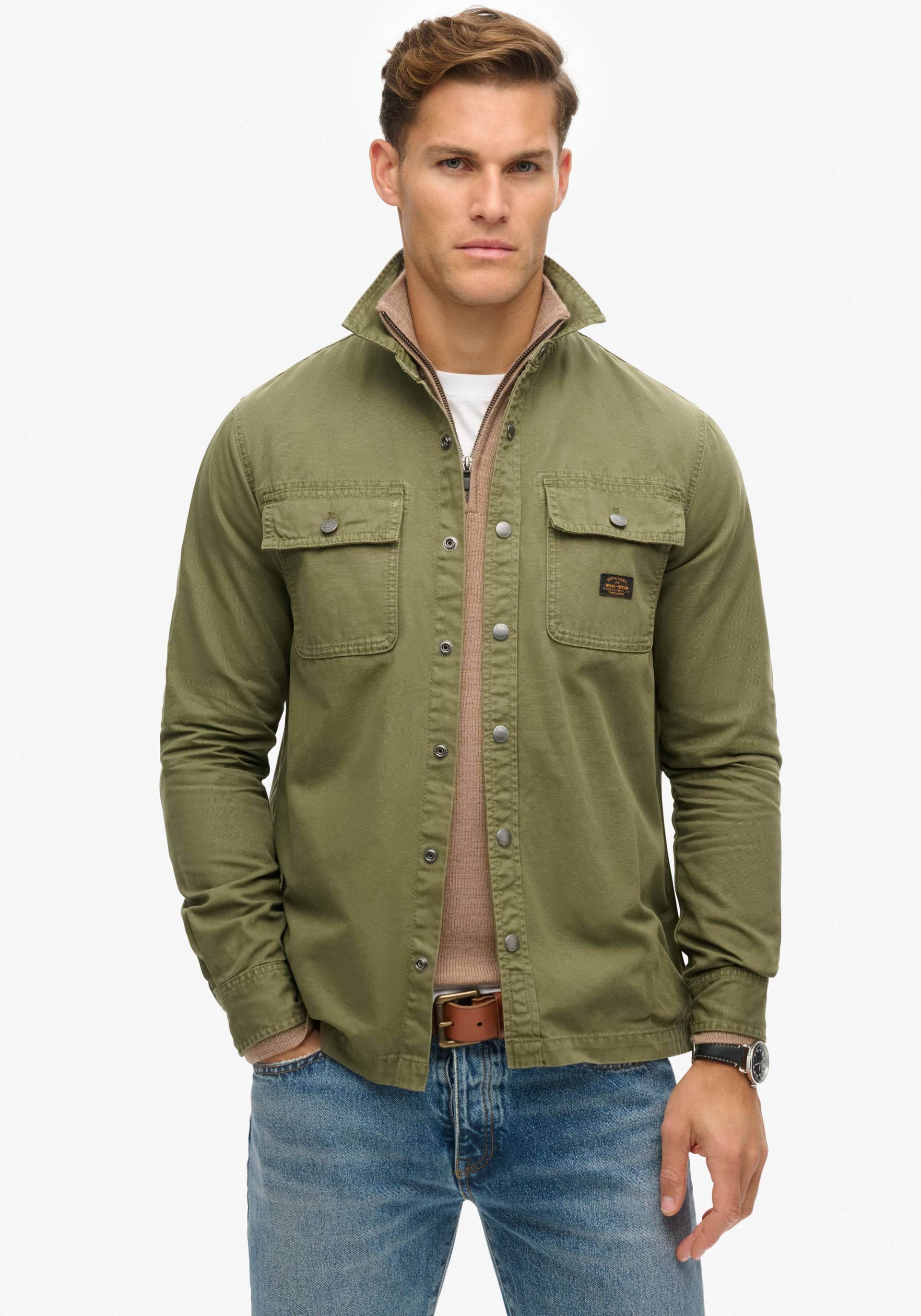 Superdry Langarmhemd »Organic Cotton Canvas Workwear Overshirt« Superdry Langarmhemd »Organic Cotton Canvas Workwear Overshirt« von Superdry