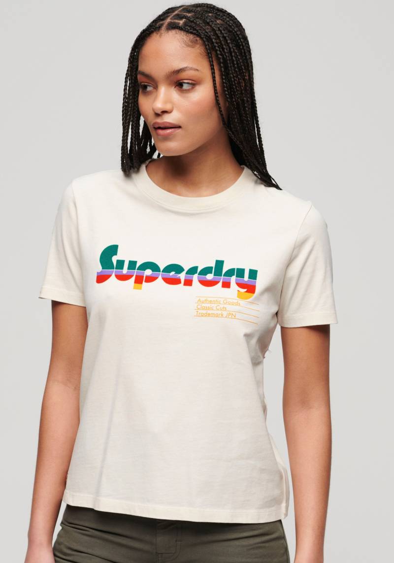 Superdry Print-Shirt »RETRO FLOCK RELAXED T SHIRT« von Superdry