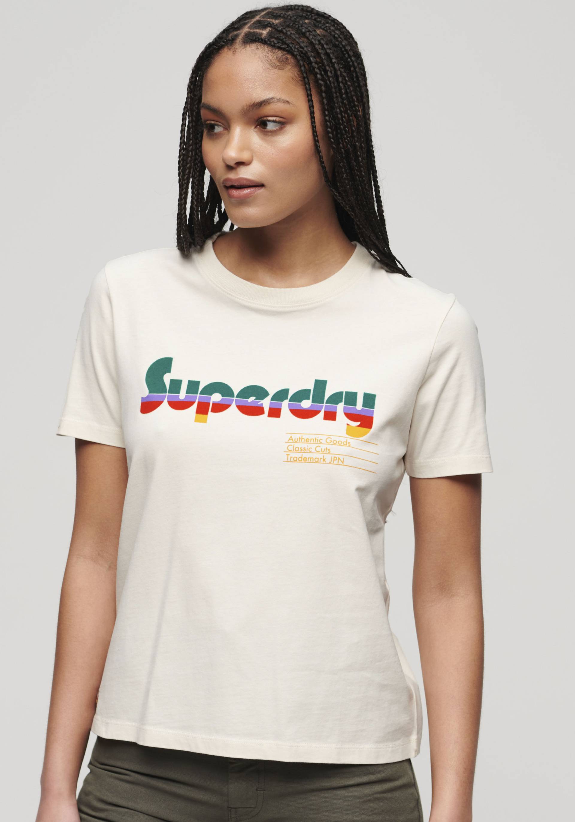 Superdry Print-Shirt »RETRO FLOCK RELAXED T SHIRT« von Superdry