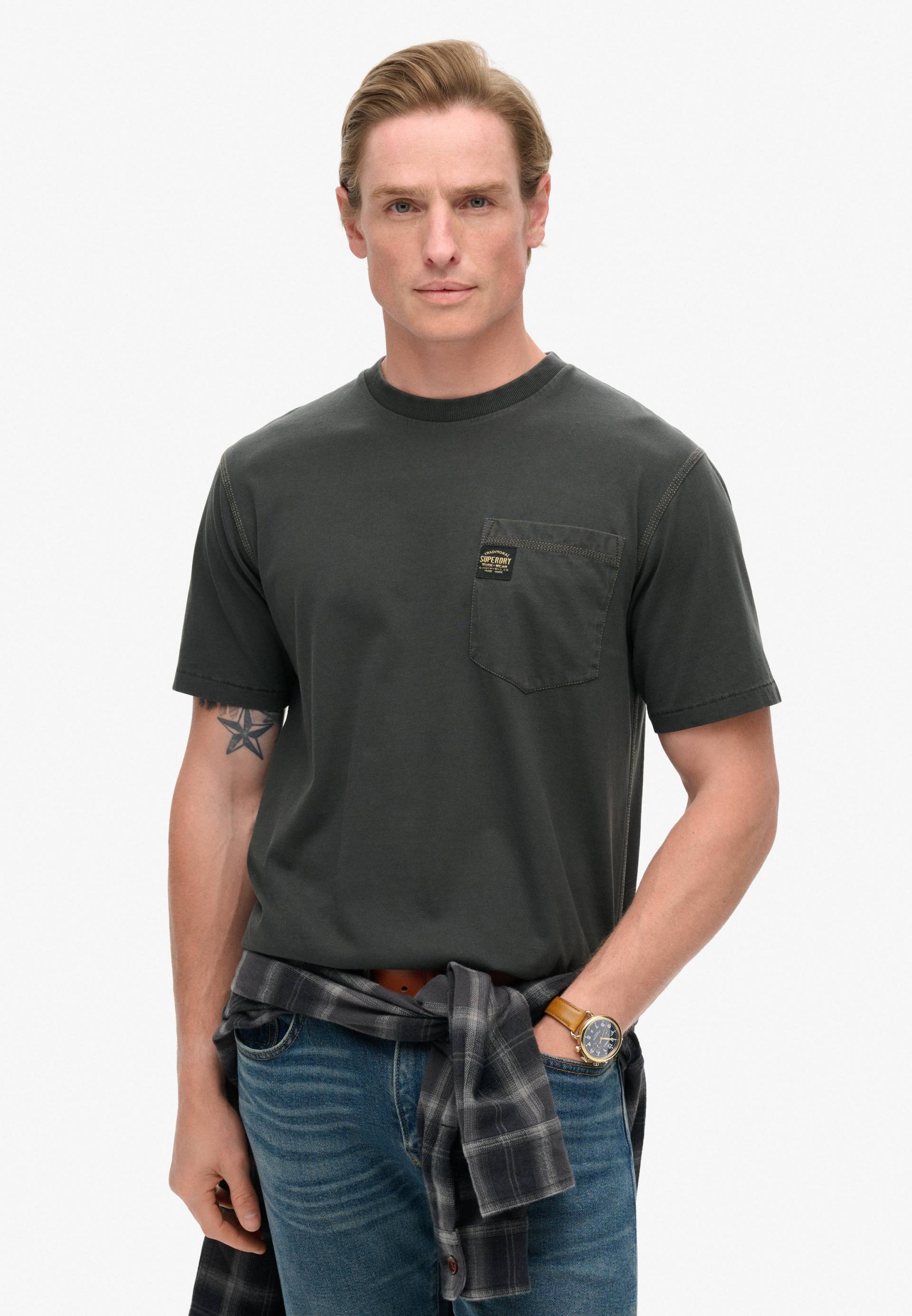 Superdry Rundhalsshirt »CONTRAST STITCH POCKET T-SHIRT« von Superdry