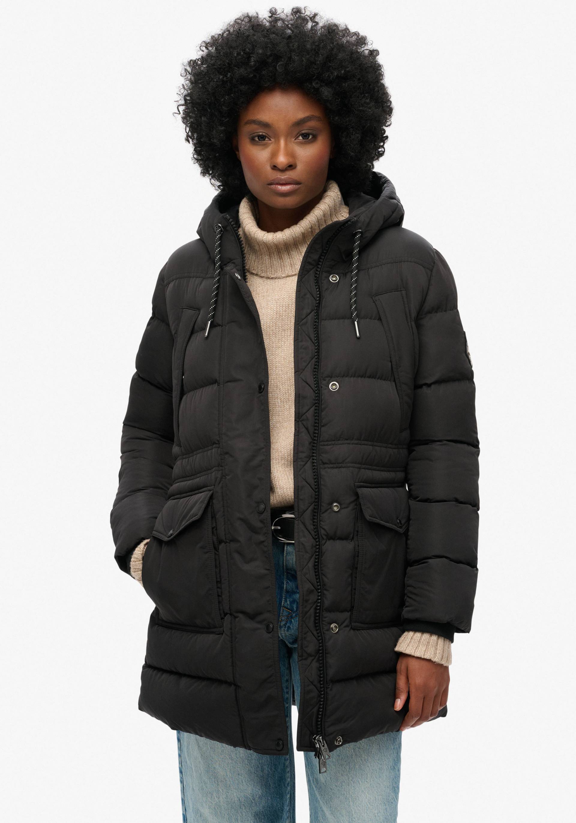 Superdry Steppjacke »EVEREST MID LENGTH PUFFER JKT«, mit Kapuze von Superdry