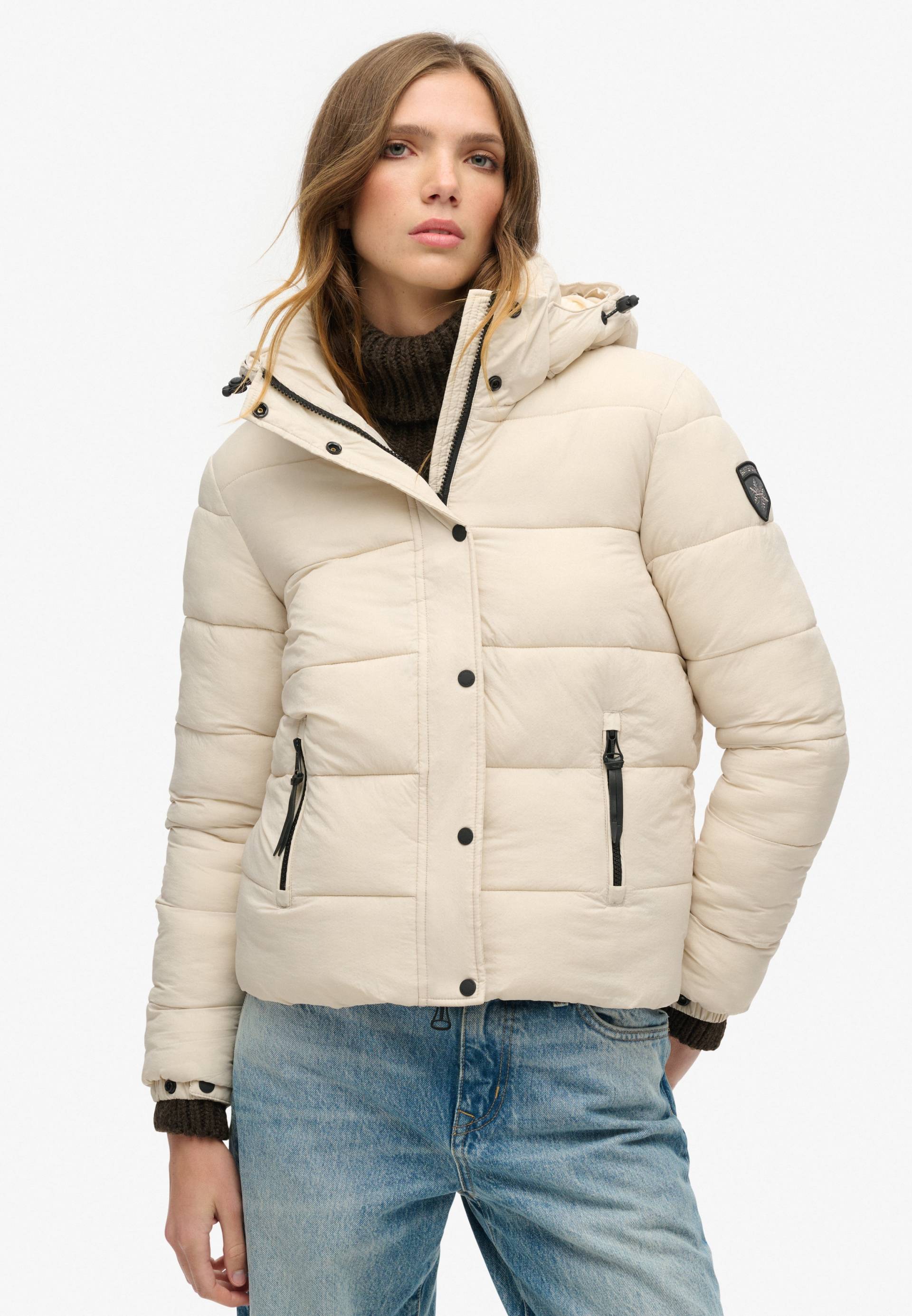 Superdry Steppjacke »FAUX FUR SHORT HOOD PUFFER«, mit Kapuze Superdry Steppjacke »FAUX FUR SHORT HOOD PUFFER«, mit Kapuze von Superdry