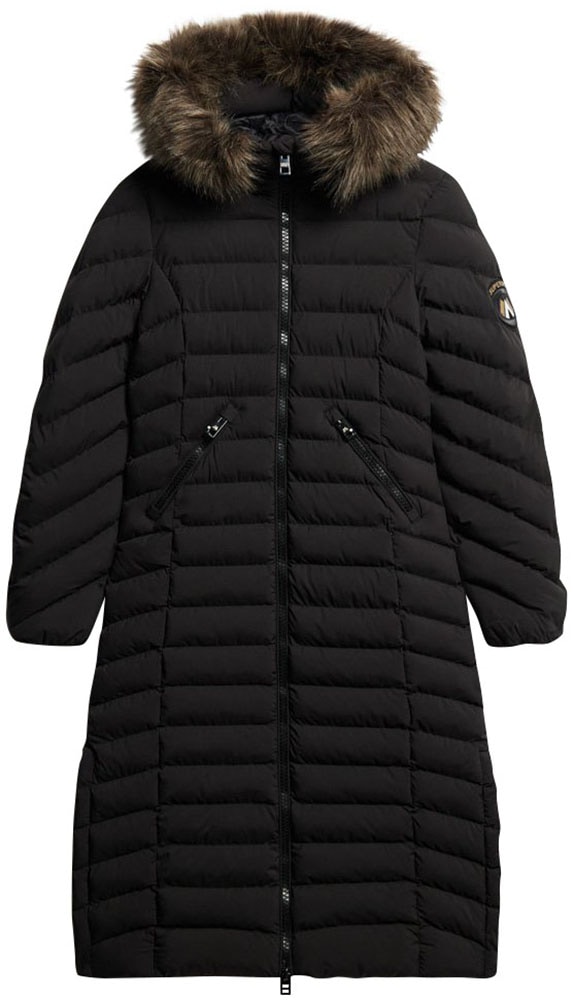 Superdry Steppjacke »Fuji Faux Fur Hooded Longline« von Superdry