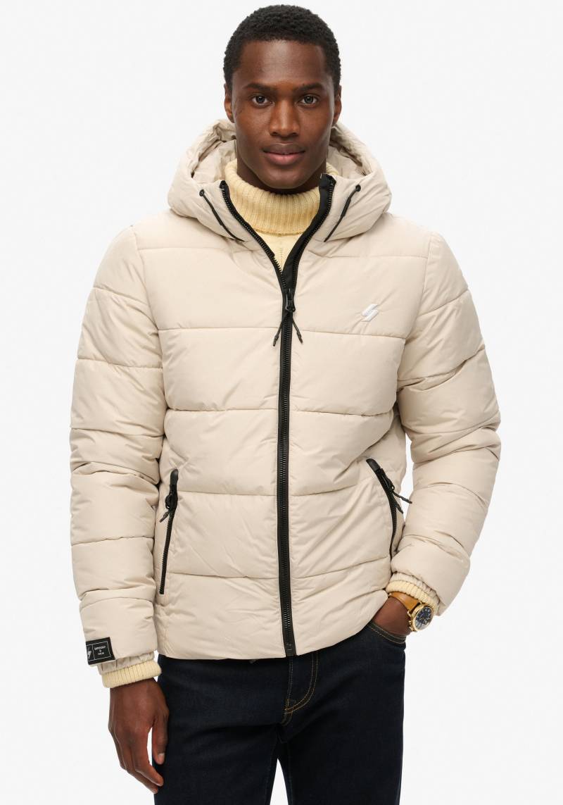 Superdry Steppjacke »HOODED SPORTS PUFFR JACKET«, mit Kapuze, mit kontrastfarbener Stickerei von Superdry