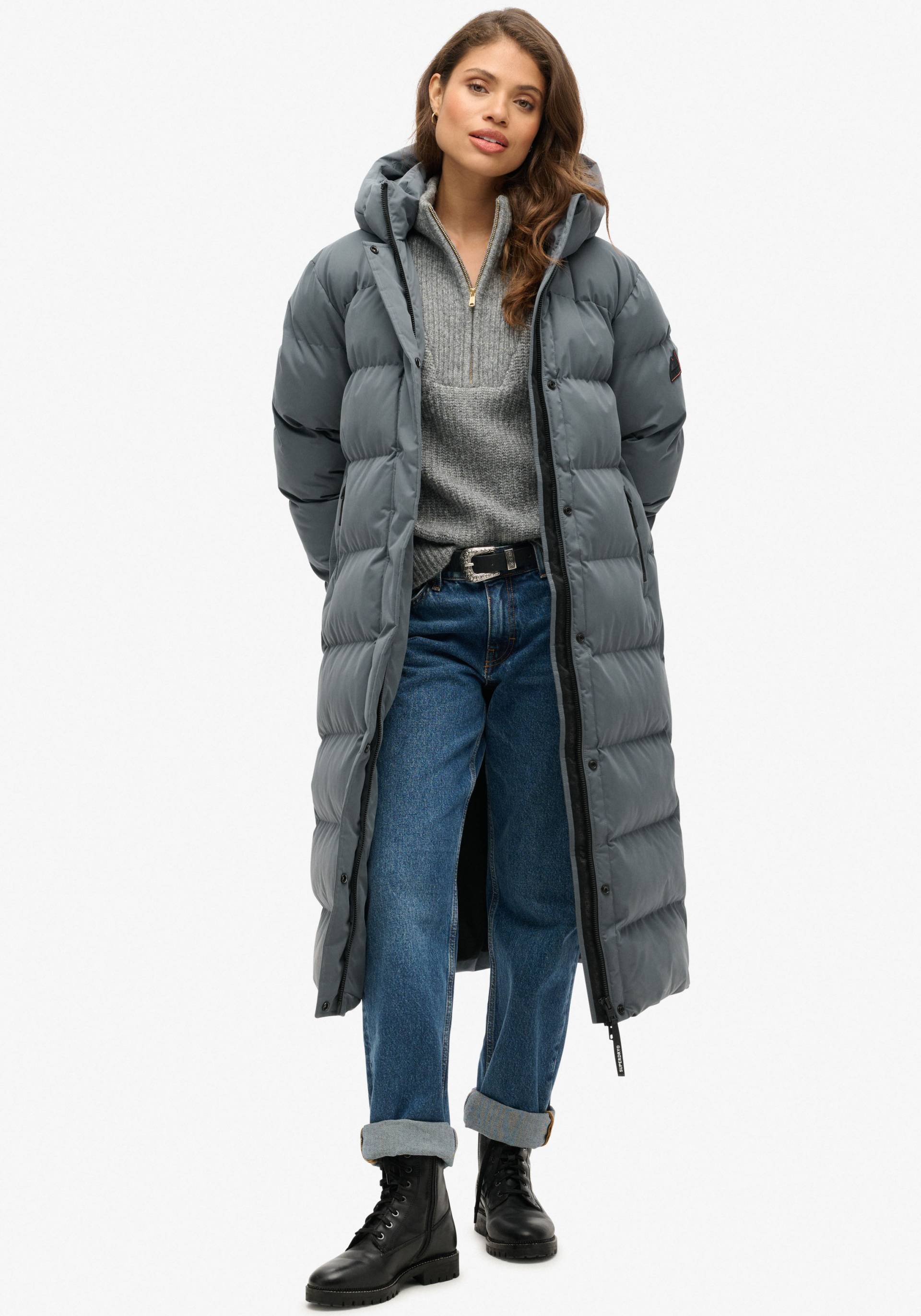 Superdry Steppjacke »MICROFIBRE LONGLINE PUFFER JKT« von Superdry