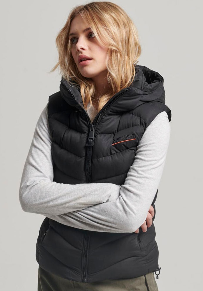 Superdry Steppweste »HOODED MICROFIBRE PADDED GILET« von Superdry