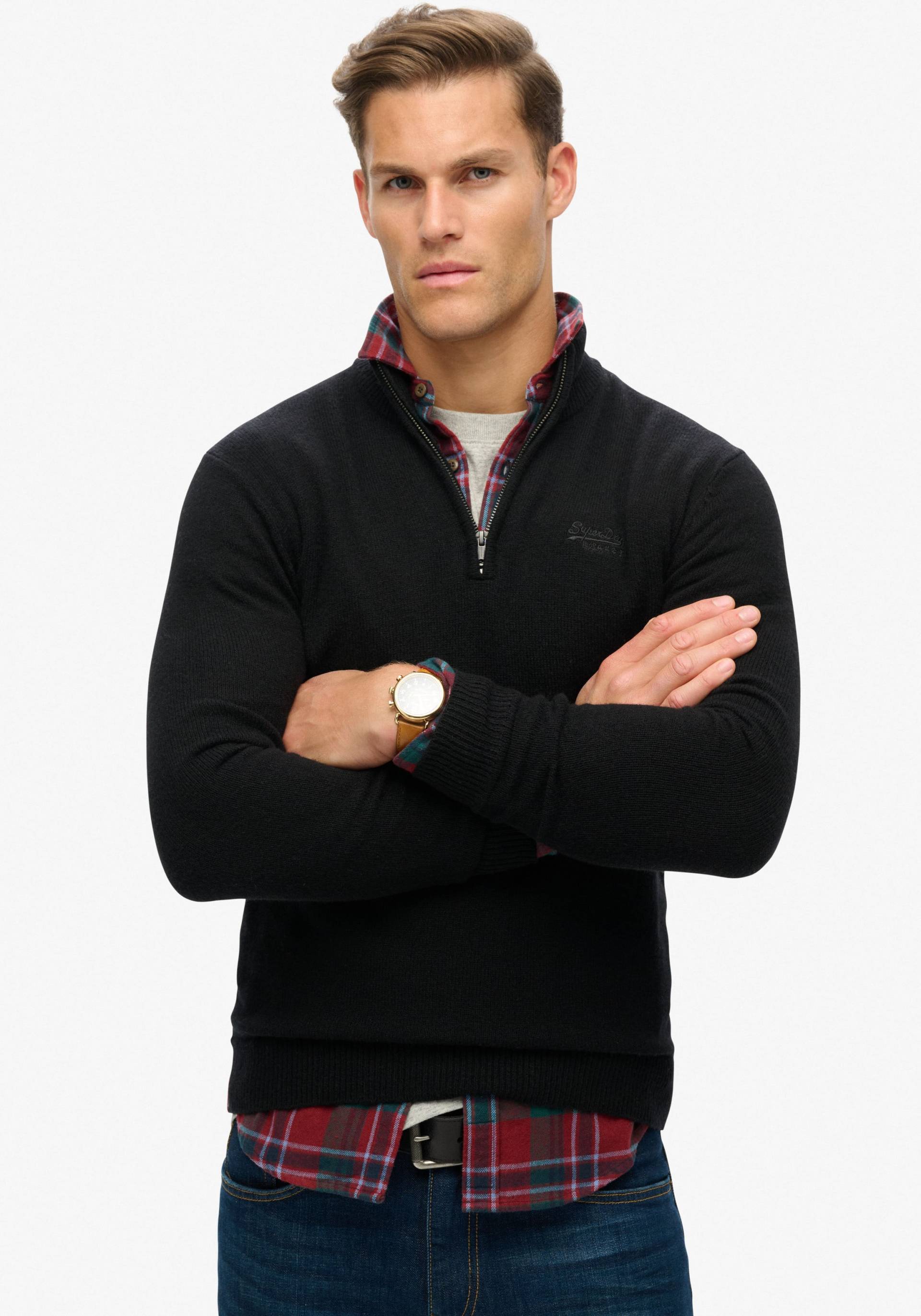 Superdry Strickpullover »ESSENTIAL EMB KNIT HALF ZIP« Superdry Strickpullover »ESSENTIAL EMB KNIT HALF ZIP« von Superdry