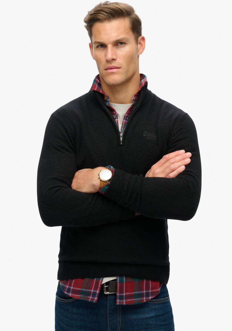 Superdry Strickpullover »ESSENTIAL EMB KNIT HALF ZIP« von Superdry