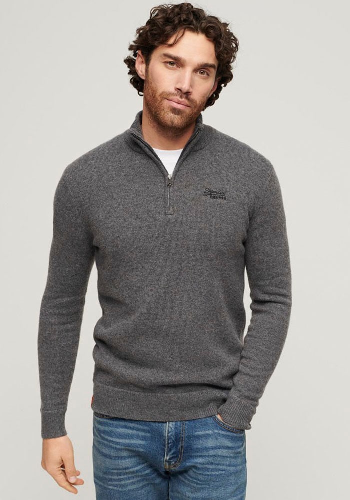 Superdry Strickpullover »ESSENTIAL EMB KNIT HALF ZIP« von Superdry