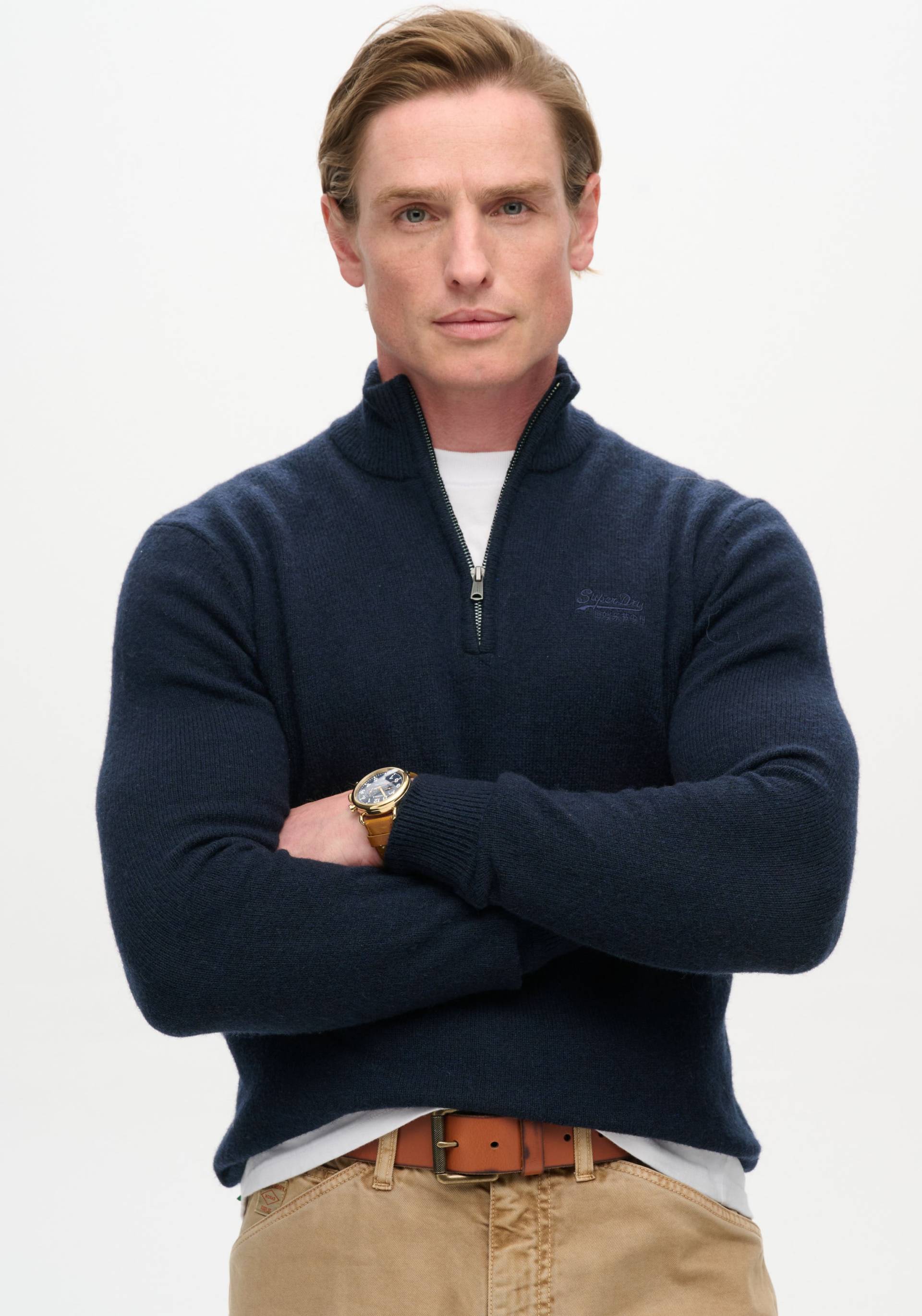 Superdry Strickpullover »ESSENTIAL EMB KNIT HALF ZIP« Superdry Strickpullover »ESSENTIAL EMB KNIT HALF ZIP« von Superdry