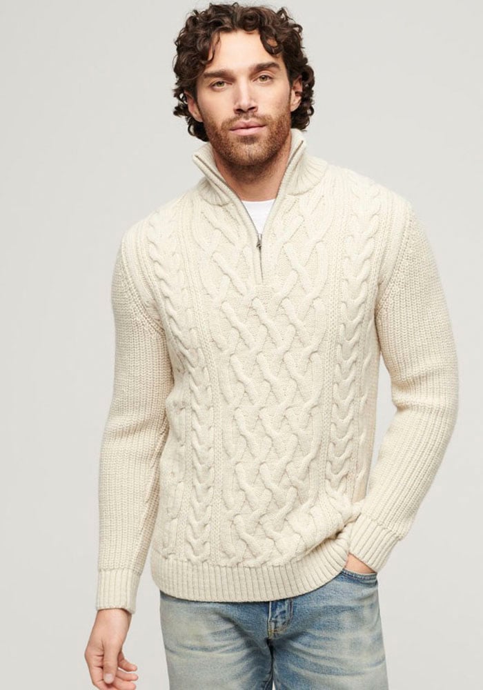 Superdry Strickpullover »Jacob Cable Knit Half Zip« von Superdry