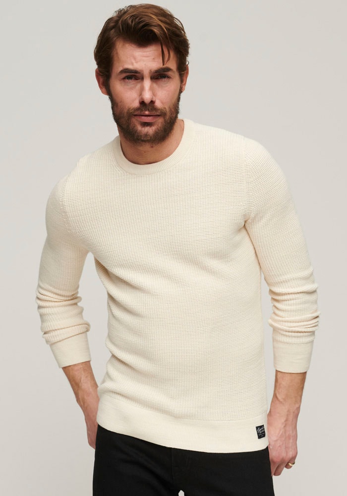 Superdry Strickpullover »TEXTURED CREW KNIT JUMPER«, mit strukturiertem Waffelstrickmuster von Superdry