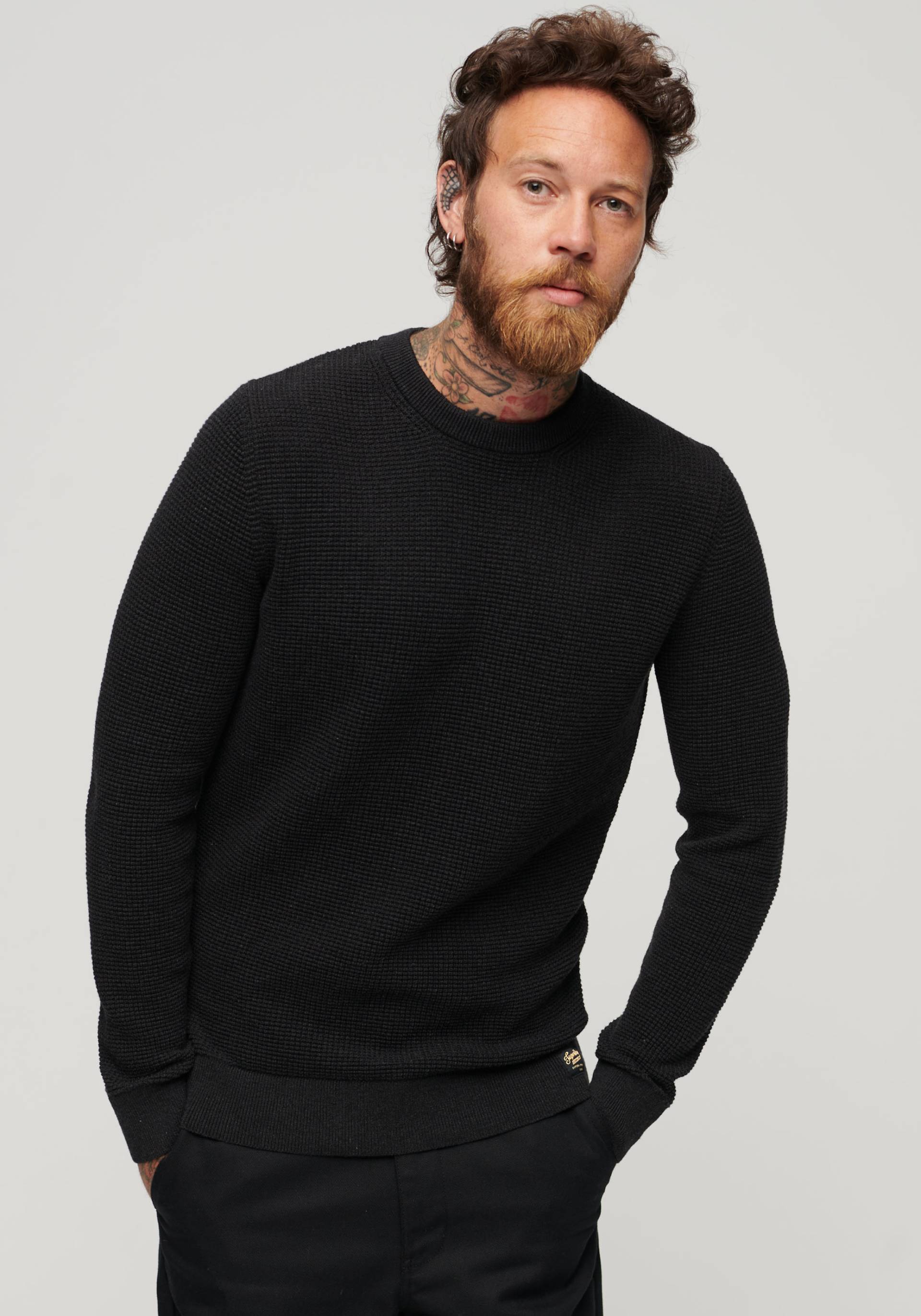 Superdry Strickpullover »TEXTURED CREW KNIT JUMPER«, mit strukturiertem Waffelstrickmuster von Superdry