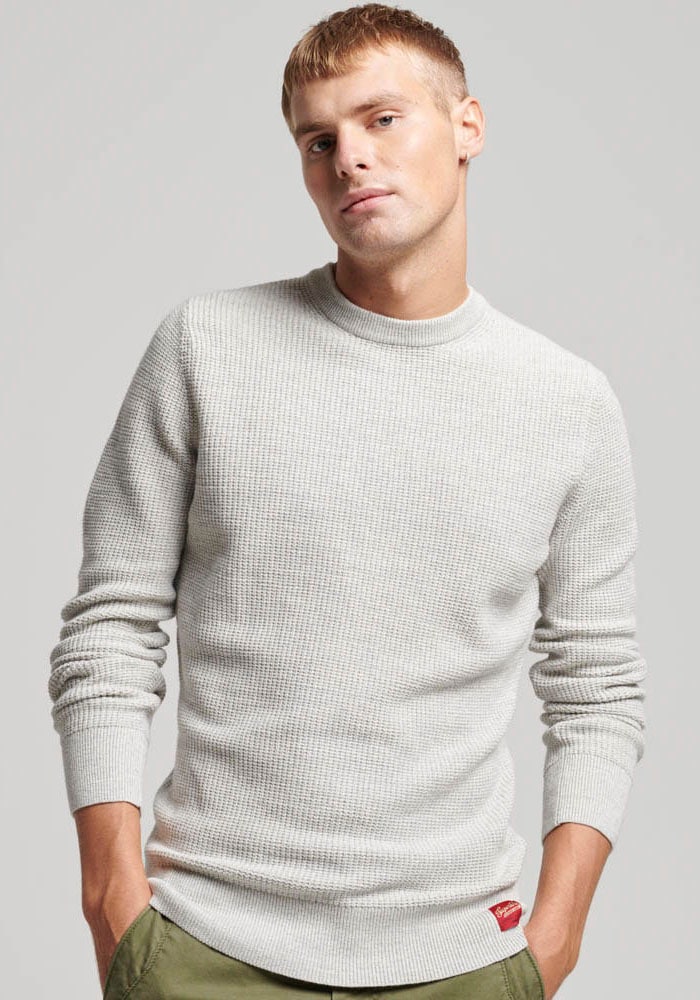 Superdry Strickpullover »TEXTURED CREW KNIT JUMPER«, mit strukturiertem Waffelstrickmuster von Superdry