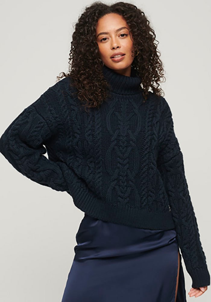 Superdry Strickpullover »VINTAGE HIGH NECK CABLE KNIT« Superdry Strickpullover »VINTAGE HIGH NECK CABLE KNIT« von Superdry