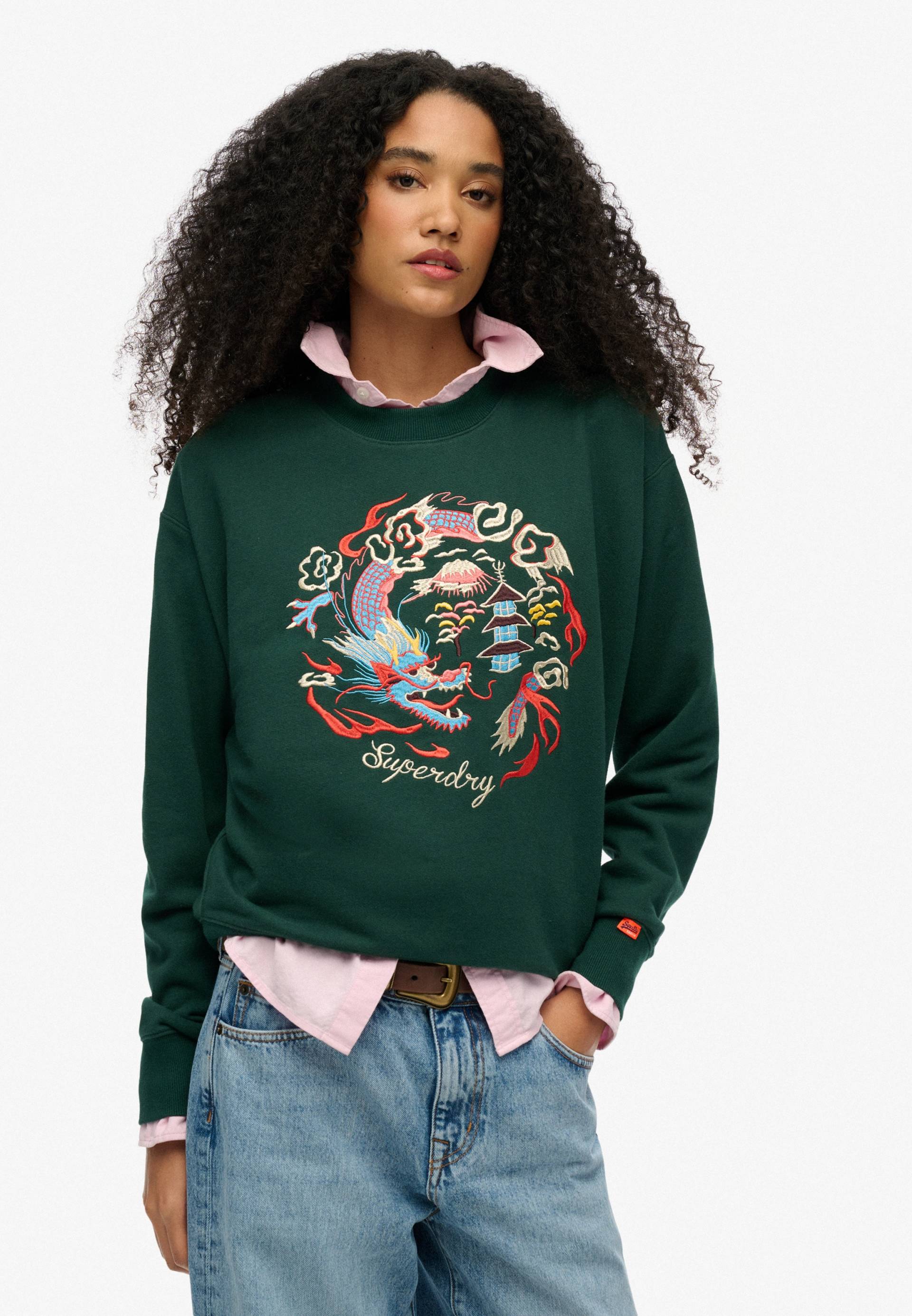 Superdry Sweatshirt »SUIKA EMBROIDERED LOOSE CREW« von Superdry