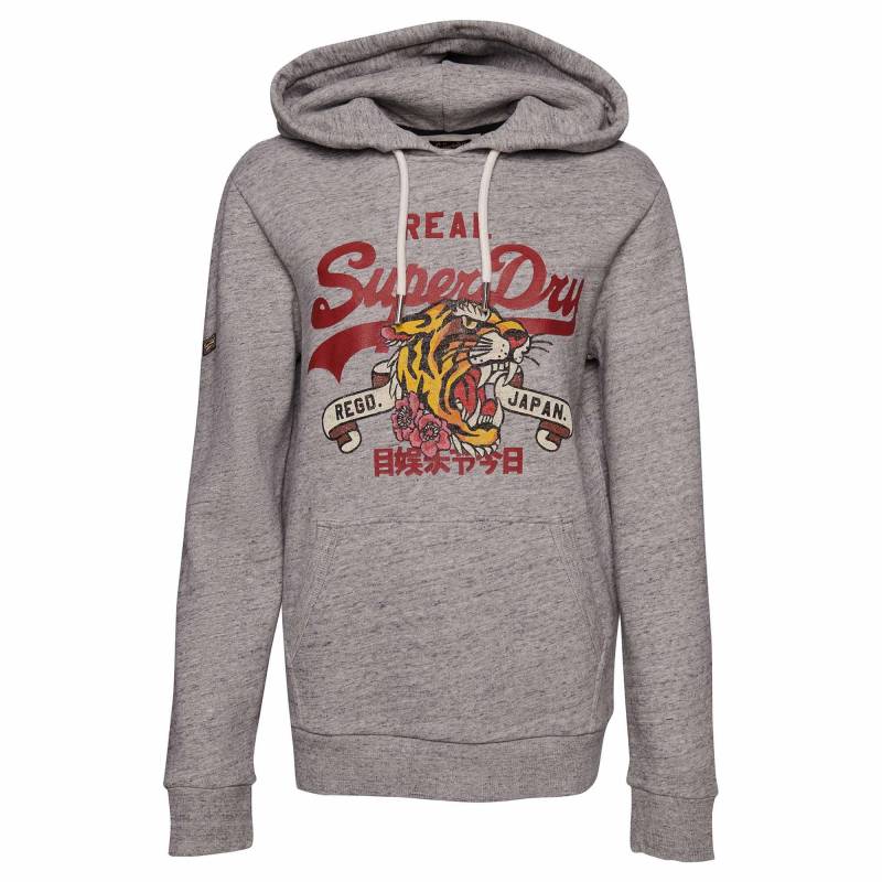 Sweatshirt Bequem Sitzend-vintage Narrative Hood Damen Grau XL von Superdry