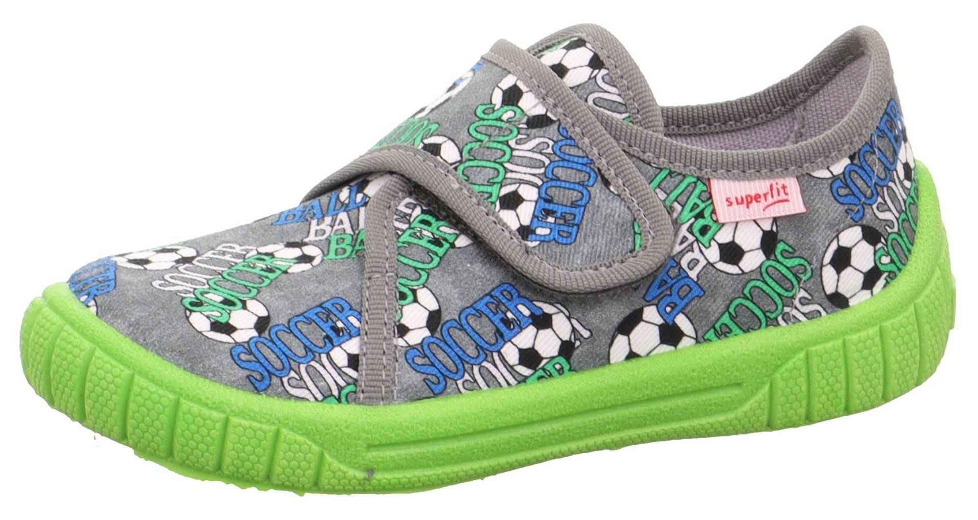 Superfit Hausschuh »BILL WMS: Mittel«, Klettschuh, Kindergarten Schuh mit Fussball-Print von Superfit