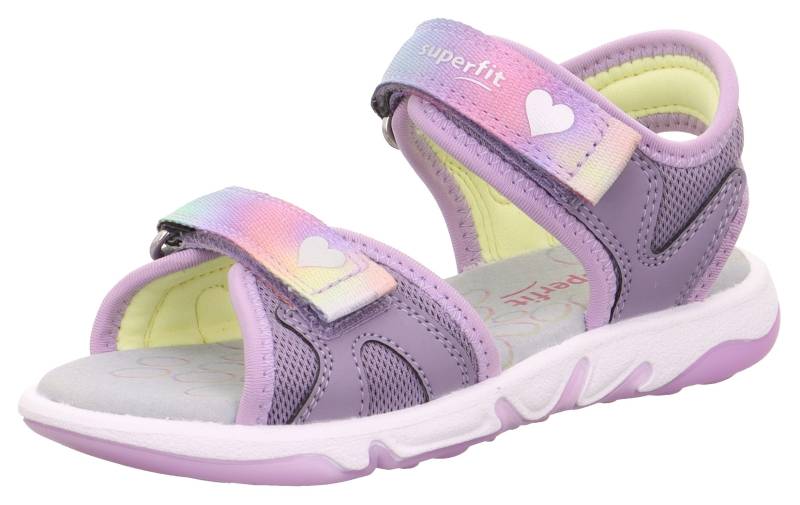 Superfit Sandale »PEBBLES WMS: mittel«, Sandalette mit süssem Glitzerverschluss, Grössenschablone zum Download von Superfit