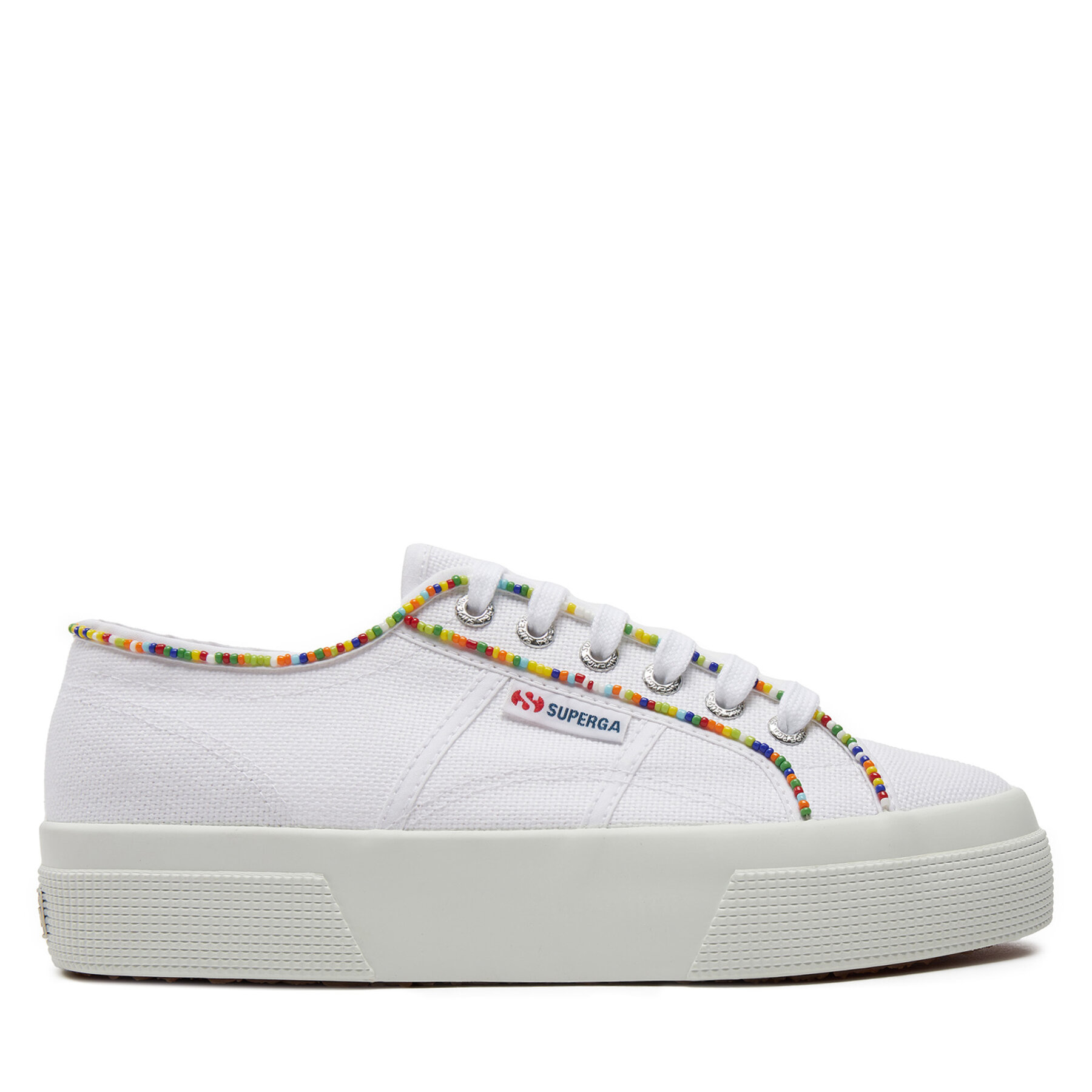 Sneakers aus Stoff Superga Multicolor Beads 2740 S4131FW Weiß von Superga