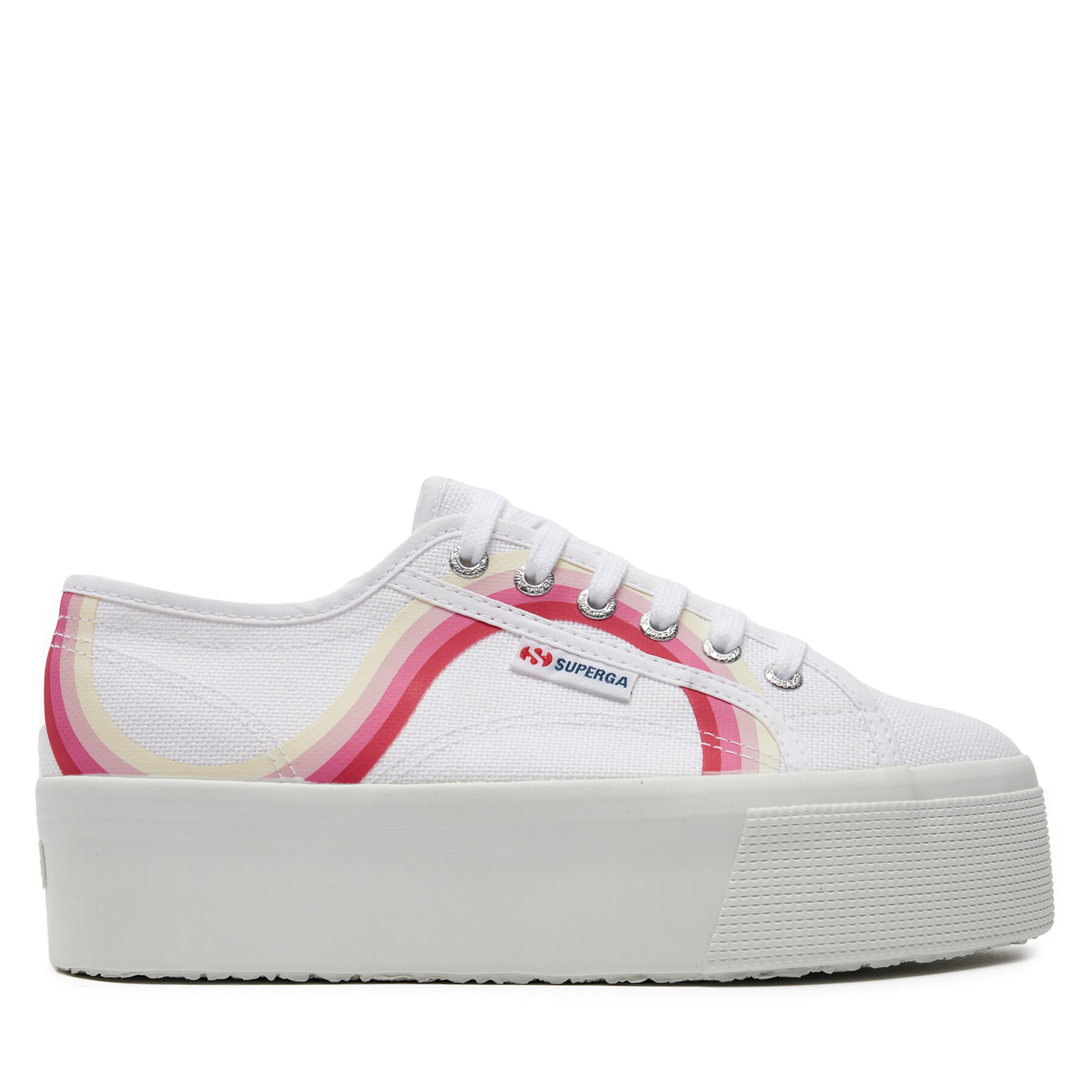 Sneakers aus Stoff Superga Round Stripes 2790 S4128TW Weiß von Superga