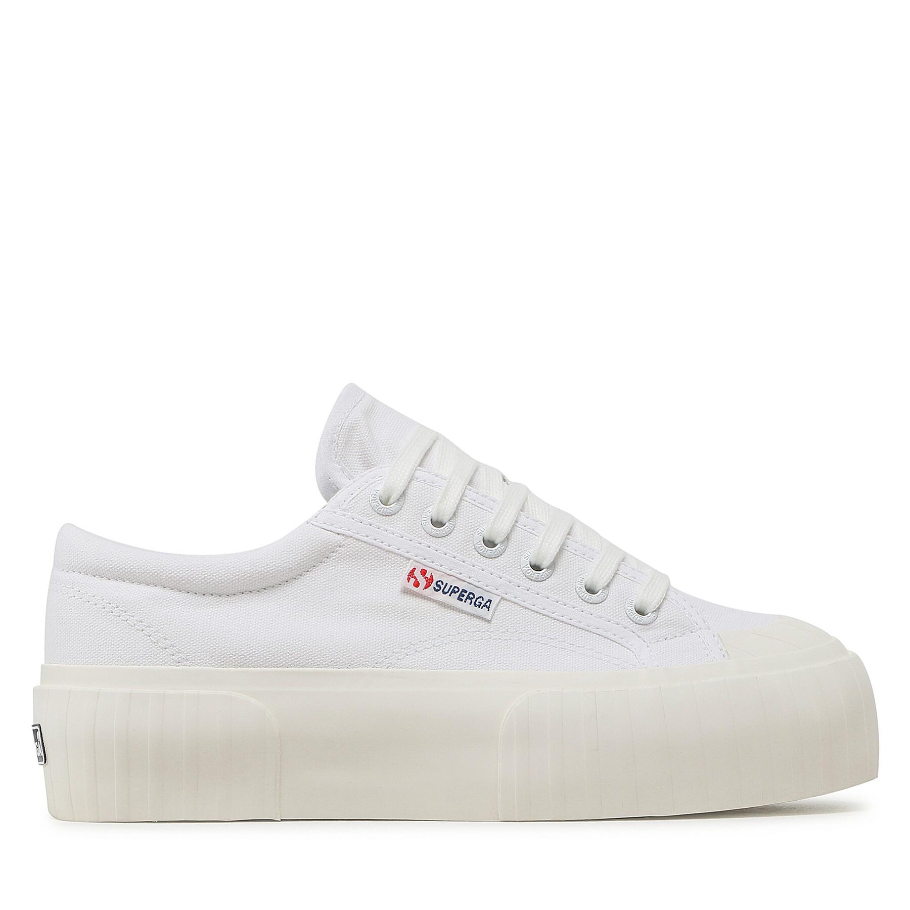 Sneakers aus Stoff Superga Stripe Platform 2631 S5111SW Weiß von Superga