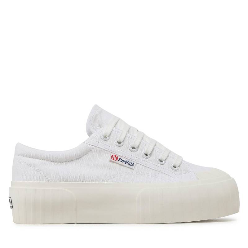 Sneakers aus Stoff Superga Stripe Platform 2631 S5111SW Weiß von Superga