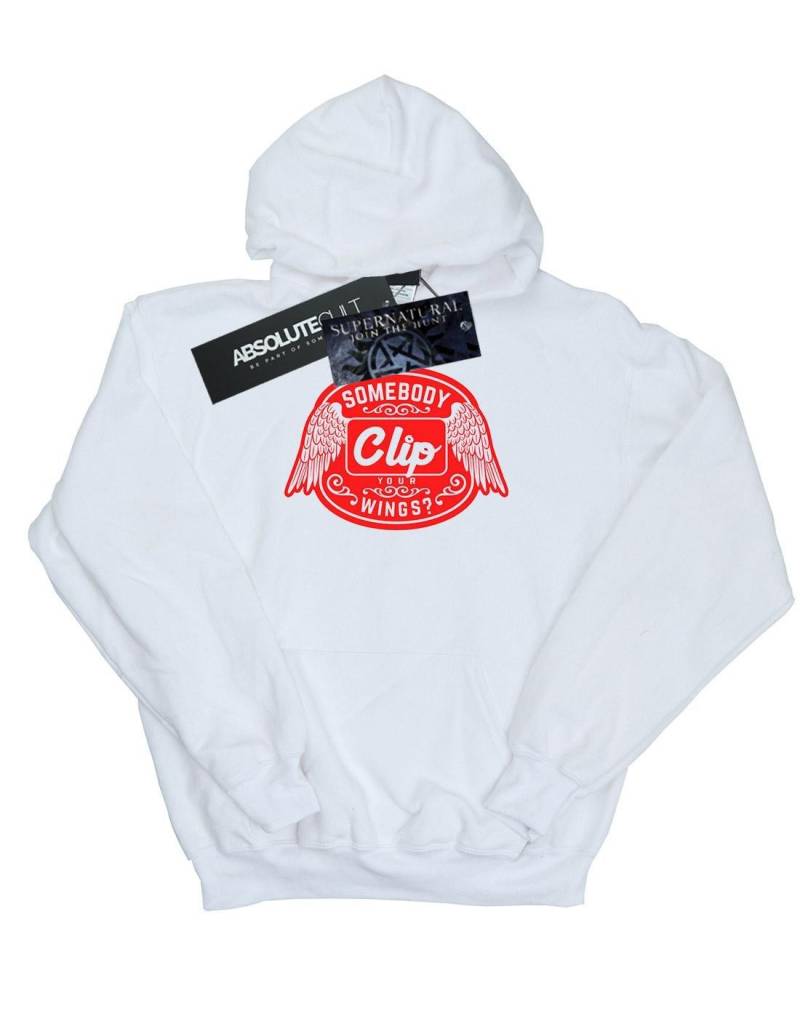 Clip Your Wings Kapuzenpullover Damen Weiss XXL von Supernatural