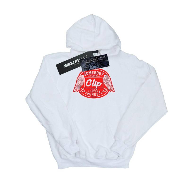 Clip Your Wings Kapuzenpullover Herren Weiss L von Supernatural