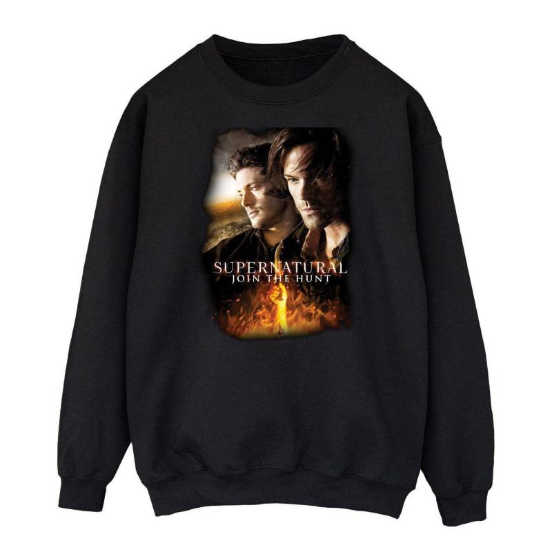 Supernatural - Flaming Poster Sweatshirt, für Damen, Schwarz, Größe M von Supernatural