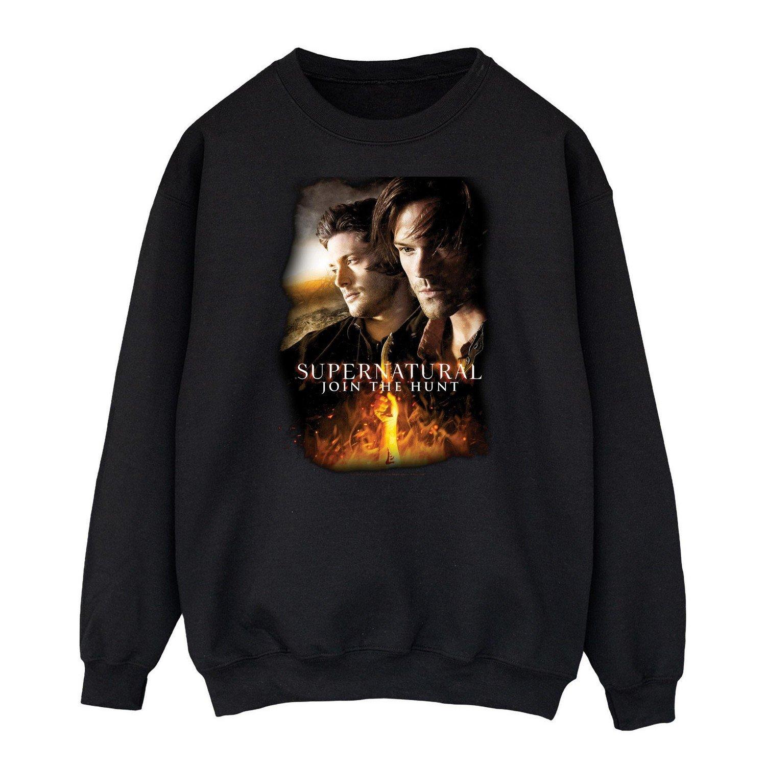 Flaming Poster Sweatshirt Damen Schwarz XL von Supernatural