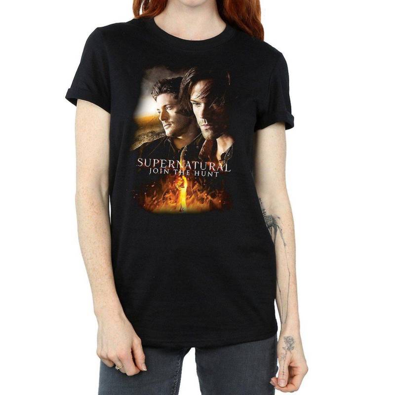 Supernatural - Flaming Poster TShirt, für Damen, Schwarz, Größe 3XL von Supernatural