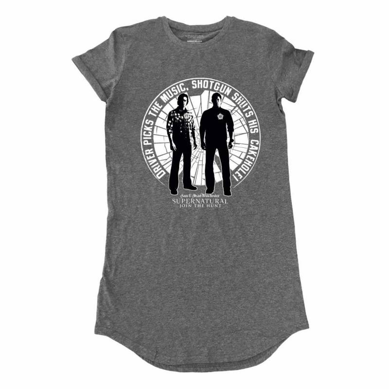 Pick The Music Tshirtkleid Damen Taubengrau L von Supernatural