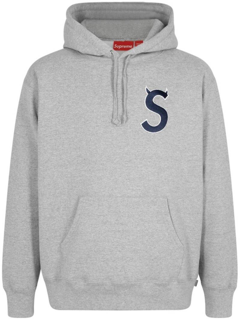 Supreme S logo drawstring hoodie - Grey von Supreme